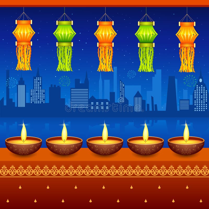 Lanterne s'arrêtante de Diwali illustration de vecteur