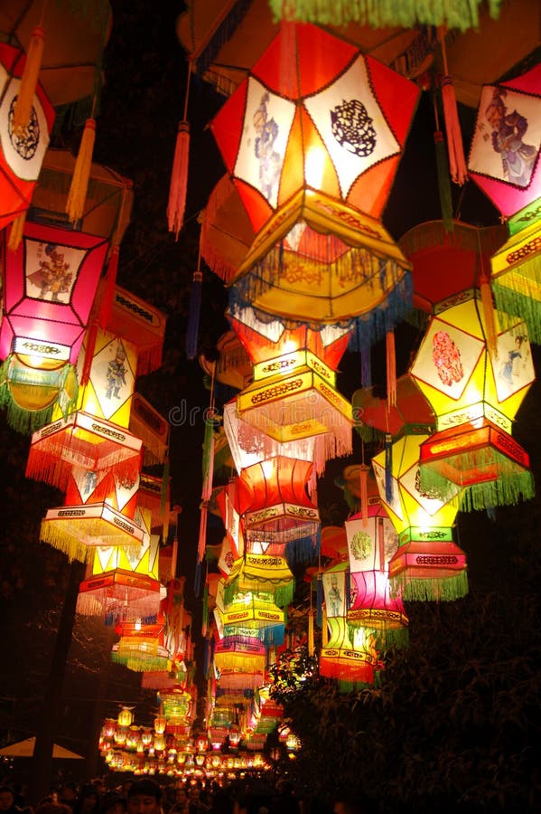 Lanterns Festival, Yee Peng and Loy Khratong in Chiang Mai, Thailand