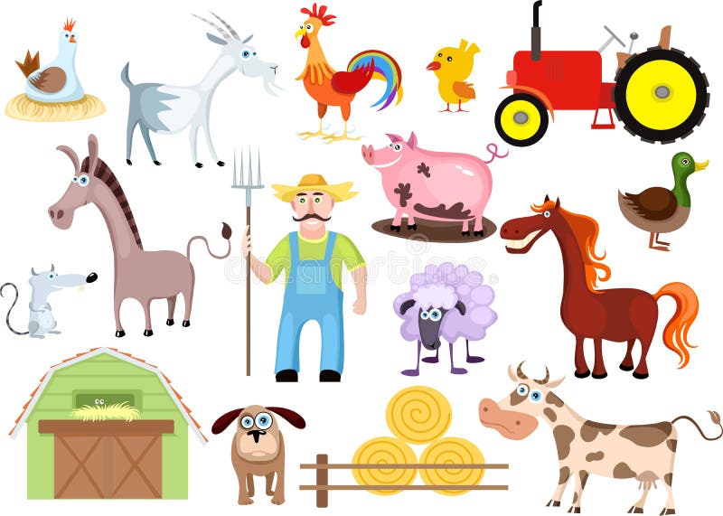 lantgårdset vektor illustrationer lantgårdset vektor illustrationer