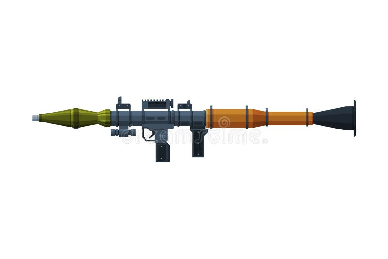 Lanzamiento de cohetes combate militar objeto de arma de guerra de tipo plano vectorial ilustración del vector