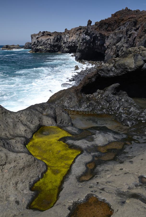 Lanzarote's coast vertical landscape royalty free stock photo