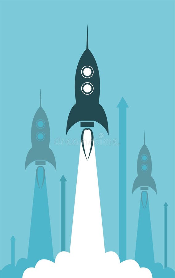 Lançamento do foguete do grupo ilustração royalty free Lançamento do foguete do grupo ilustração royalty free