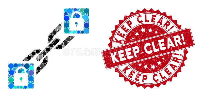 Lanț de blocare a blocurilor de colaje cu textură! ștampilă stock illustration