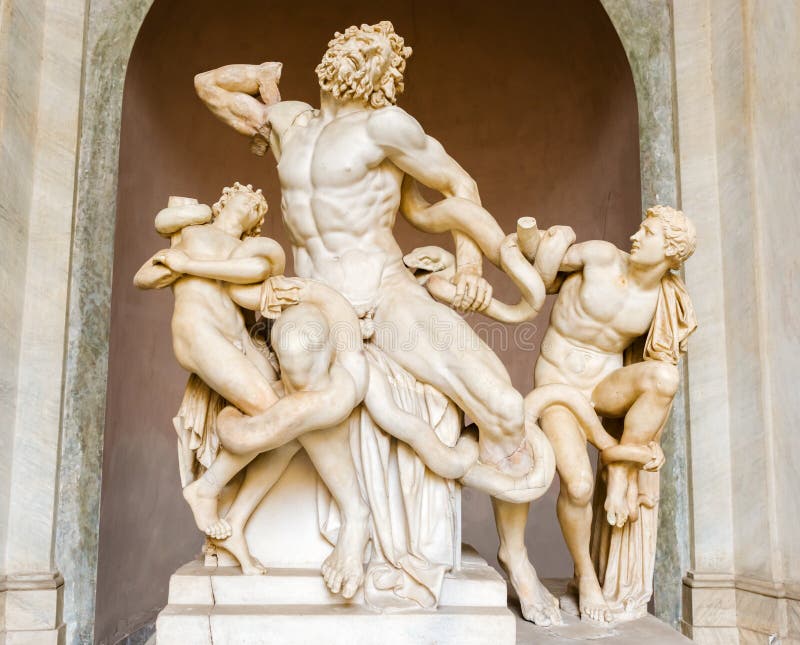 Laocoon y su estatua de los hijos en el museo de Vatican imágenes de archivo libres de regalías Laocoon y su estatua de los hijos en el museo de Vatican imágenes de archivo libres de regalías