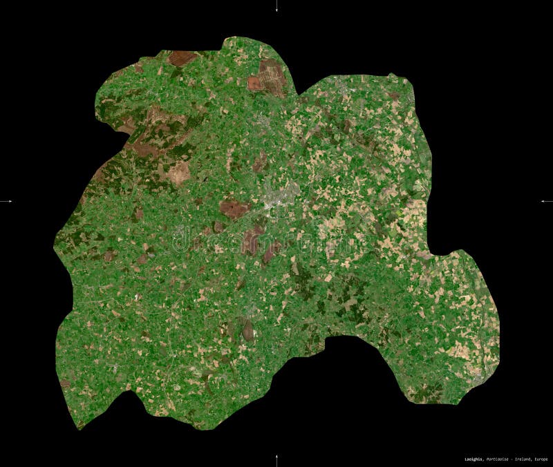 Laoighis ireland μαύρο στερεό. δορυφόρος sentinel2 απεικόνιση αποθεμάτων