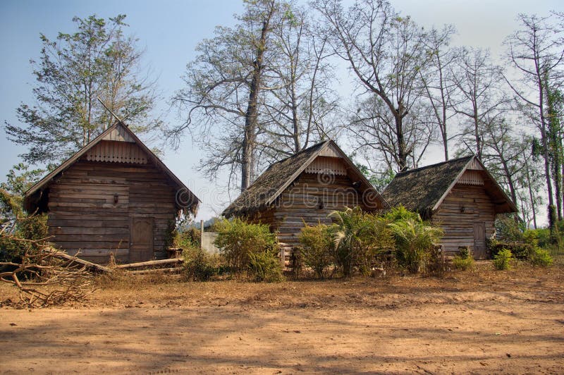Laos village on river Mekong royalty free stock images Laos village on river Mekong royalty free stock images