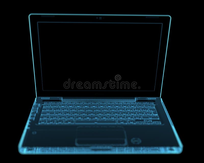 Lap-top που απομονώνεται σύγχρονο στο Μαύρο απεικόνιση αποθεμάτων