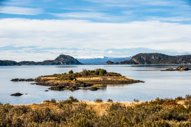 Lapataia zatoka w Tierra Del Fuego, Argentyna zdjęcie stock Lapataia zatoka w Tierra Del Fuego, Argentyna zdjęcie stock