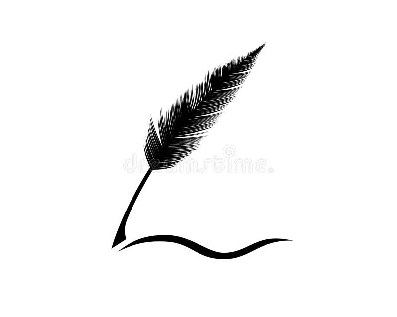 Lapicero de plumas con silueta de gesto de escritura