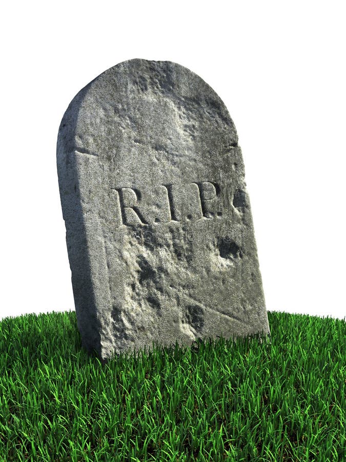 Gravestone on the grass 3d illustration. Gravestone on the grass 3d illustration