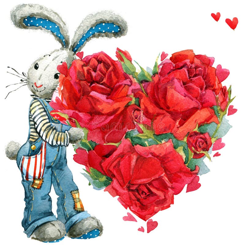 Lapin de lapin mignon Carte de jour de Valentines illustration de vecteur Lapin de lapin mignon Carte de jour de Valentines illustration de vecteur