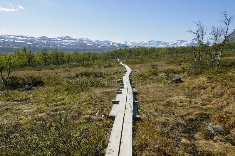 Lapland landscape and hiking path