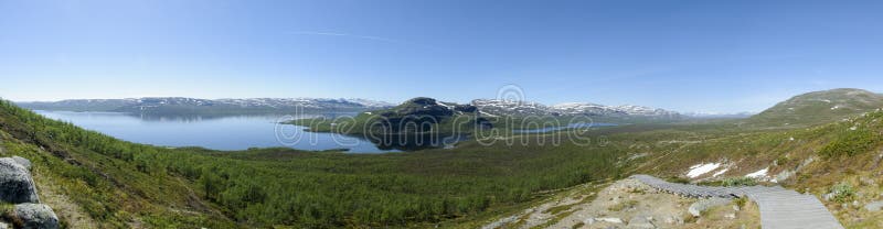 Lapland landscape from Saana Fell, Kilpisjarvi, Enontekio, Finnish Lapland, Finland, Europe