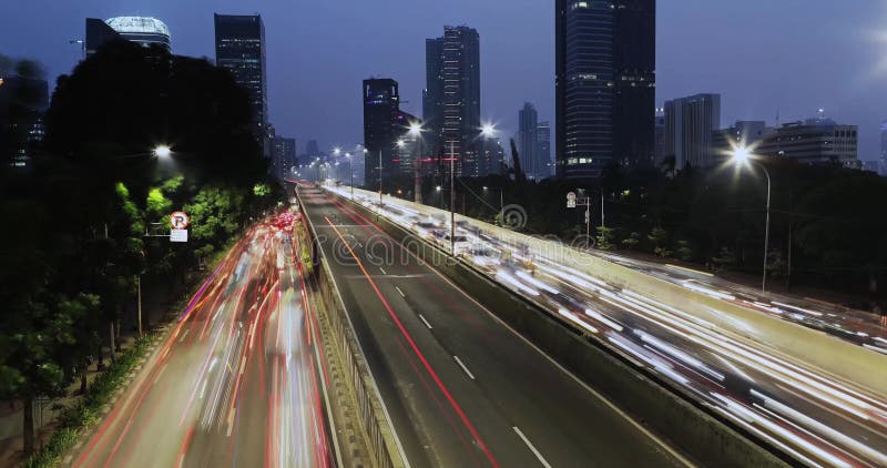 Laps de temps du trafic d'heure de pointe à Jakarta clips vidéos