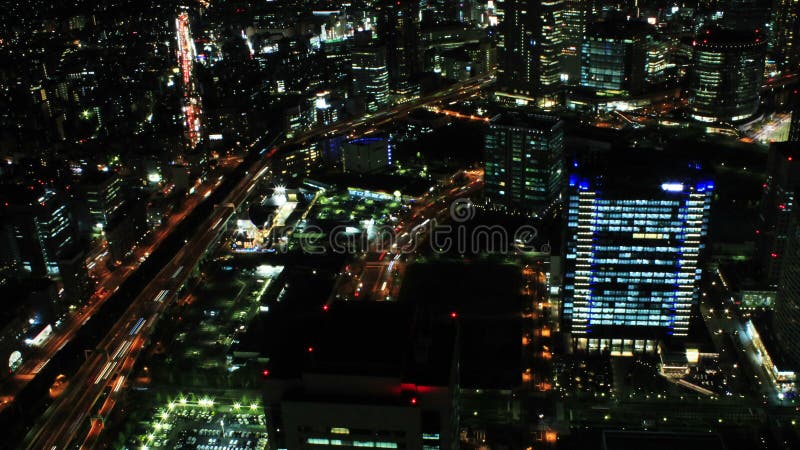 Laps de temps 4K aérien de ville de Yokohama, Japon banque de vidéos