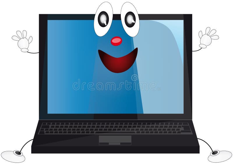 Cute Laptop Cartoon for You Design Stock Illustration - Illustration of ...