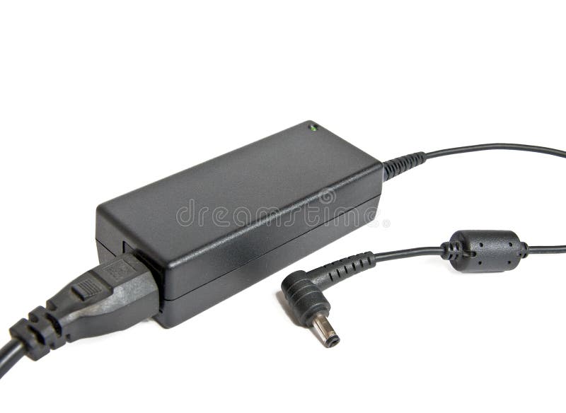 Laptop AC adapter stock image