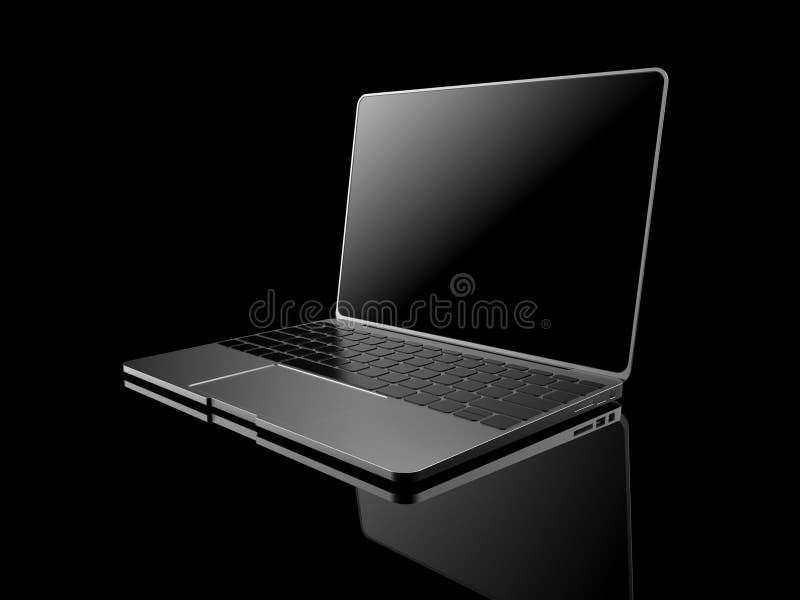 Dù là màn hình đen nhưng chiếc laptop vẫn toát lên vẻ đẹp tinh tế và hiện đại. Với lớp vỏ kim loại và thiết kế mỏng nhẹ, chắc chắn bạn sẽ không thể rời mắt khỏi hình ảnh này. 