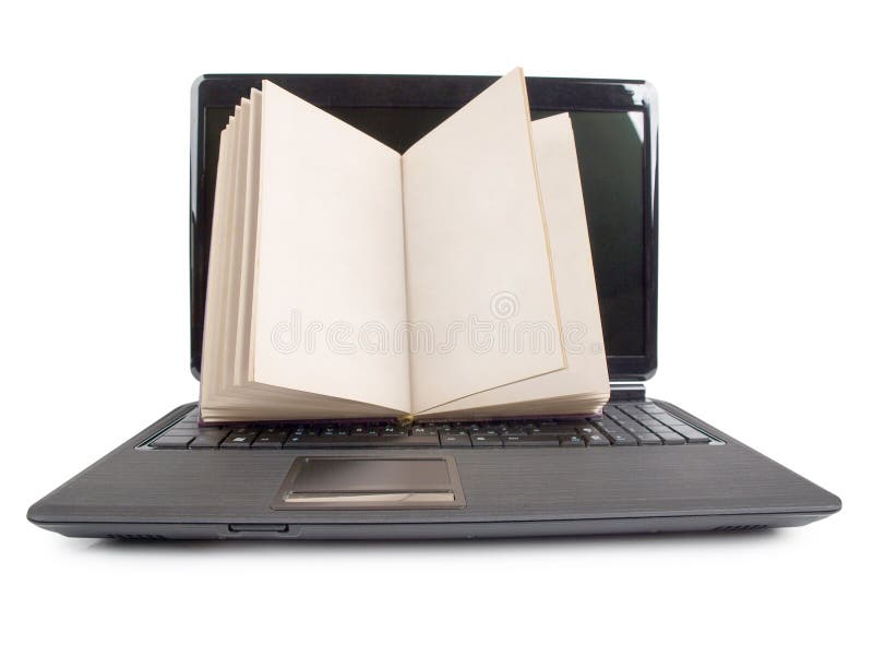 Laptop and books