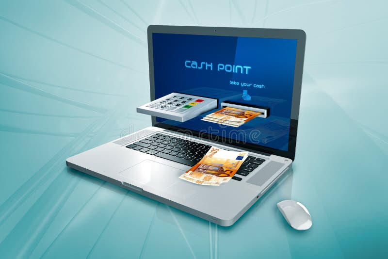 Laptop Cash Register For Stock Vector Illustration of