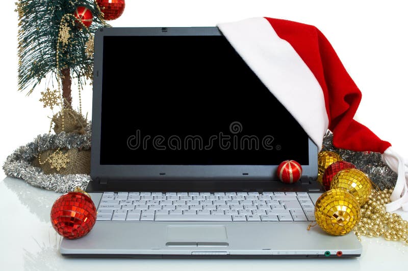 Laptop for christmas stock photography Laptop for christmas stock photography