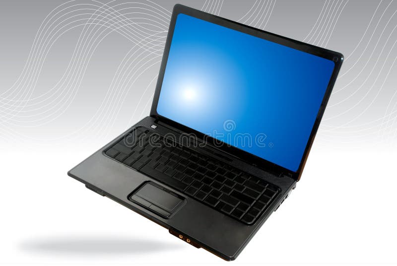 Modern laptop/ notebook computer over white background. Laptop personal computer stock images, royalty-free photos and pictures