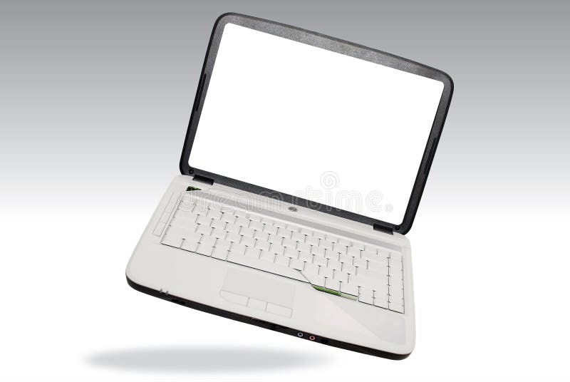 Blank laptop computer on the white background. Laptop personal computer stock images, royalty-free photos and pictures