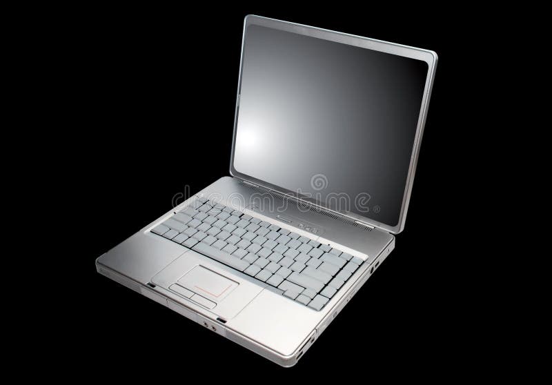 Laptop computer on the black background. Laptop personal computer stock images, royalty-free photos and pictures