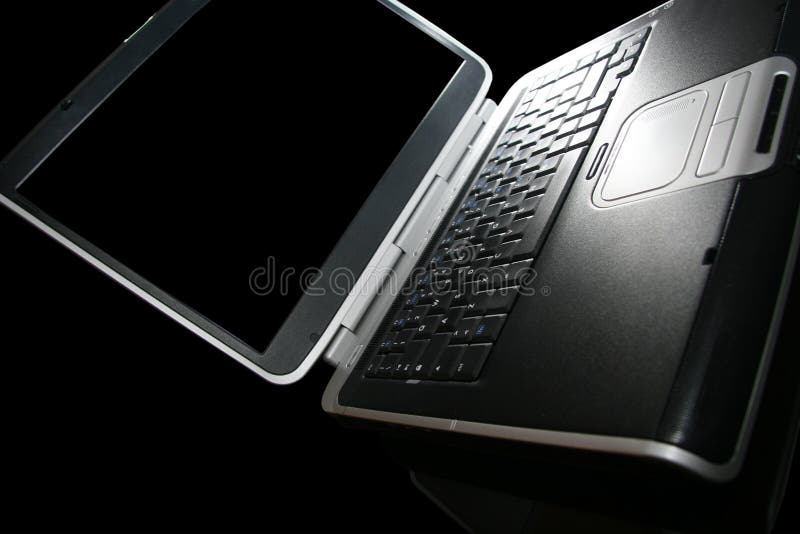 Computer laptop on black background. Laptop personal computer stock images, royalty-free photos and pictures