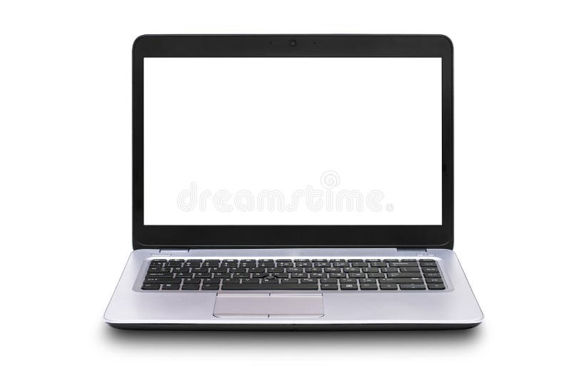 Laptop computer with blank screen isolated on white background. Clipping Path include in this image stock image Laptop computer with blank screen isolated on white background. Clipping Path include in this image stock image