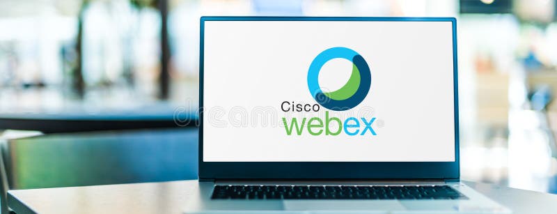 Laptop computer displaying logo of Cisco Webex