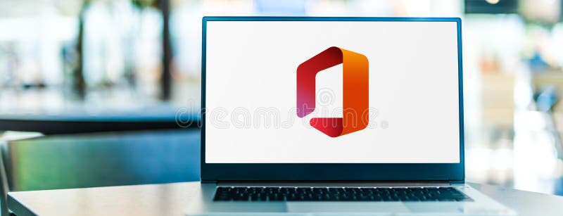 Laptop Computer Displaying Logo of Microsoft Office Editorial Stock Photo -  Image of notebook, education: 199955388