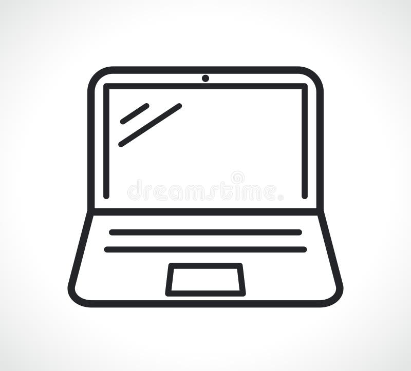 Laptop or computer line icon royalty free illustration
