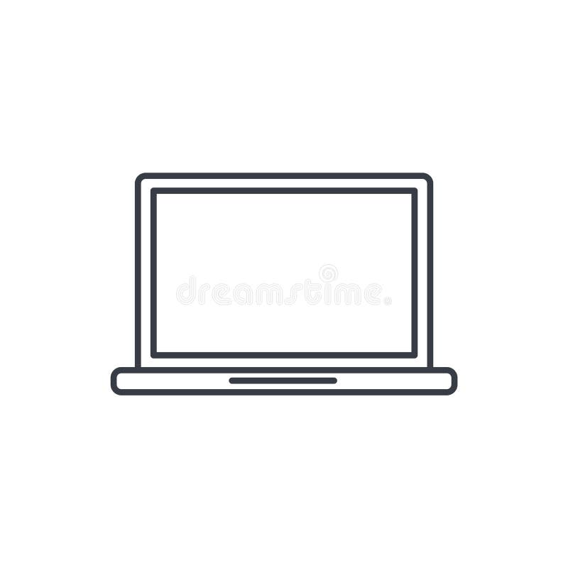 Laptop computer, notebook thin line icon. Linear vector symbol stock illustration Laptop computer, notebook thin line icon. Linear vector symbol stock illustration