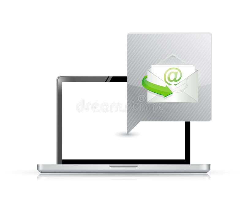 Laptop computer receiving mail illustration royalty free illustration
