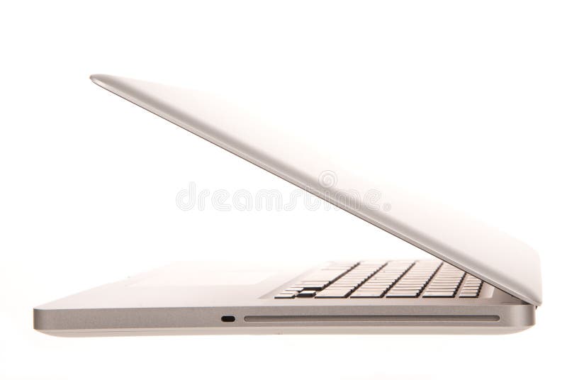 Laptop computer side view stock photos