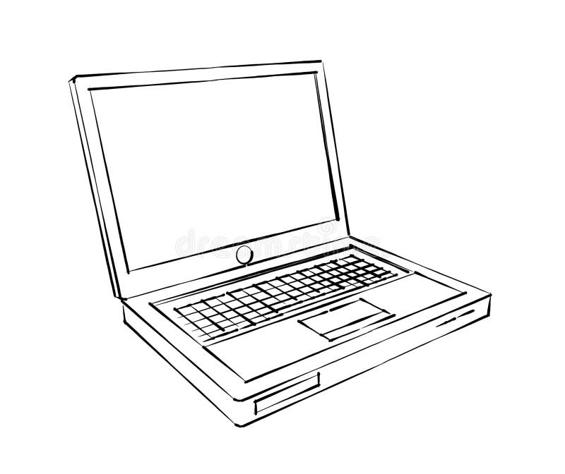 Laptop Computer Sketch Stock Illustration - Image: 38895958