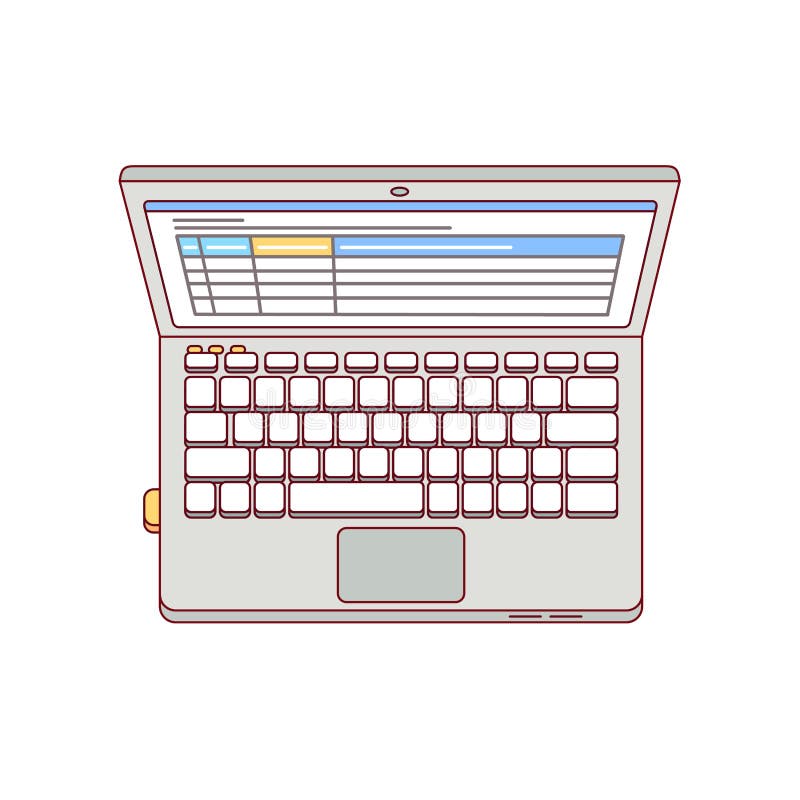 Laptop-Computer von der Luftdraufsicht lizenzfreie abbildung Laptop-Computer von der Luftdraufsicht lizenzfreie abbildung
