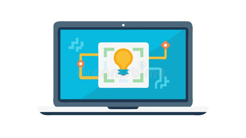 Laptop with Creative Ideas, for Innovative Solutions. vector design Generative AI stock illustration