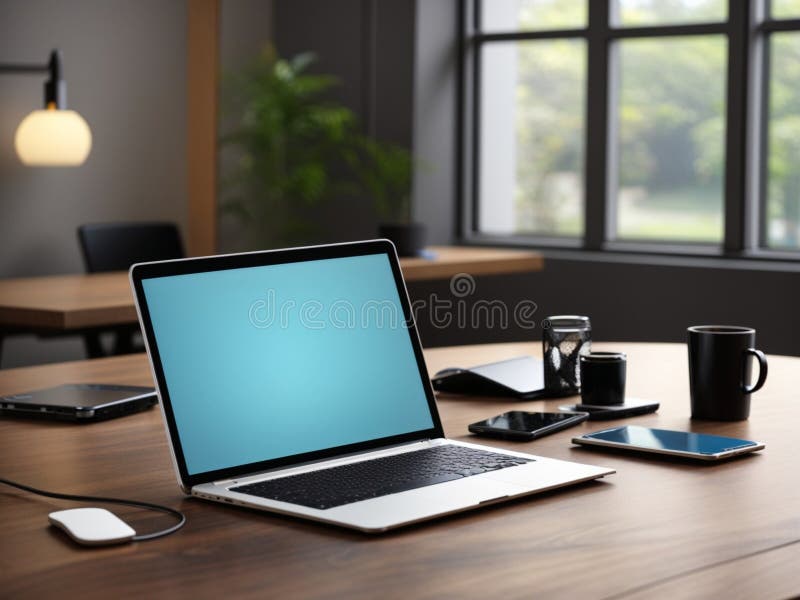 Laptop and cup of coffee on the work desk are very cool. Laptop and cup of coffee on the work desk are very cool