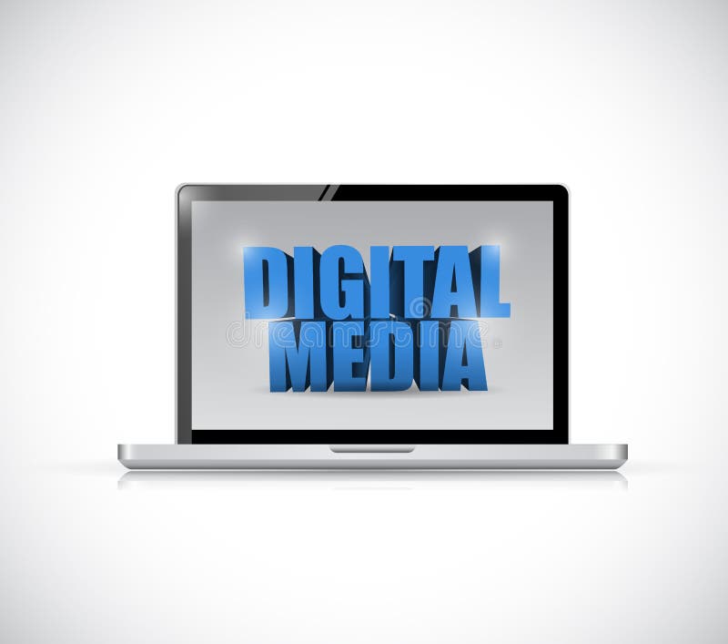 Laptop digital media illustration design stock illustration