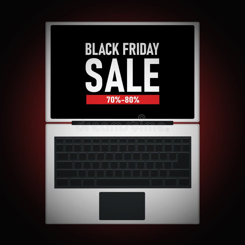 Laptop Discounts Black Friday Flyer Design Stock Vector Illustration