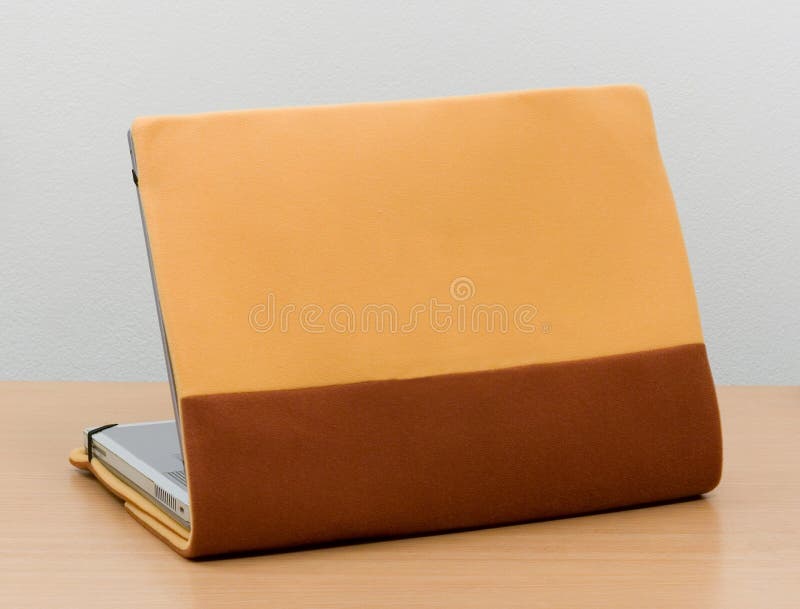 Laptop fabric cover case stock photo. Image of deerskin 31450780