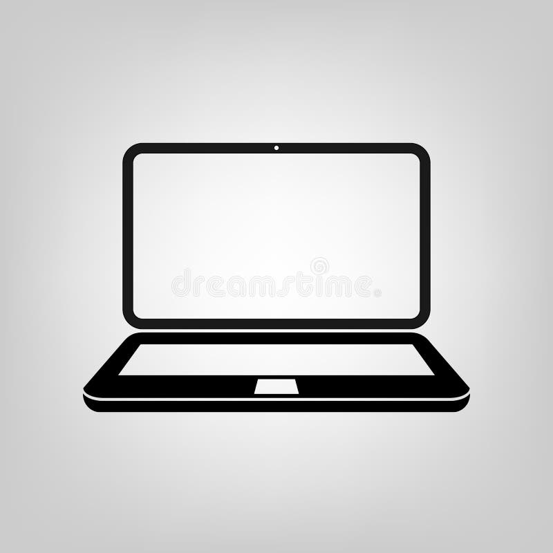 Laptop flat icon vector illustration computer symbol for graphic design, Web site, social media, UI, mobile upp stock illustration