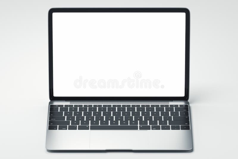 Laptop gol modern izolat pe fundal alb 3d redare. vector illustration