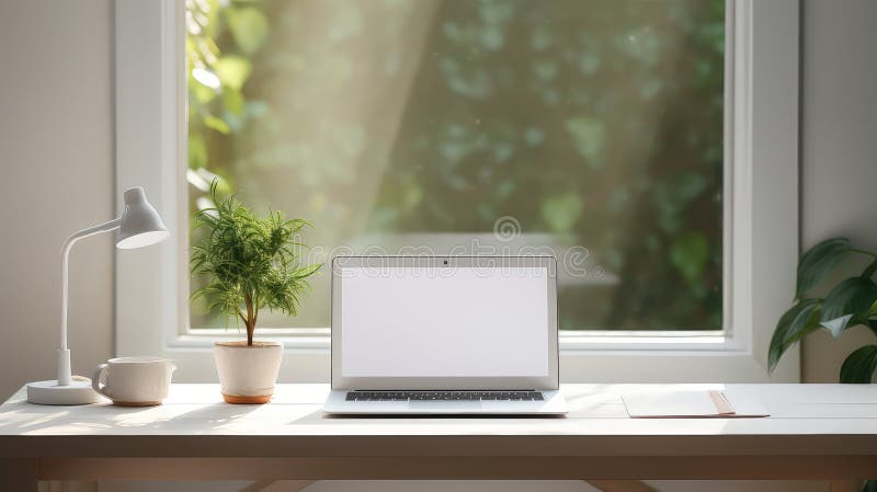 Laptop gol pe ecran pe birou stock illustration