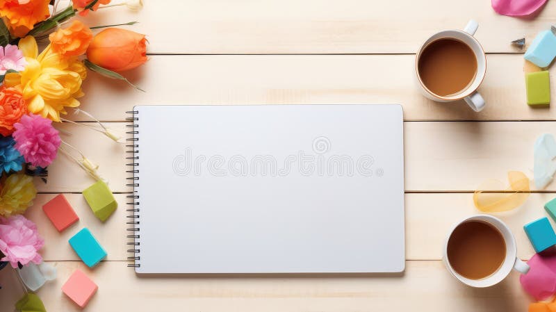 Laptop gol spațiu de lucru pe birou royalty free illustration