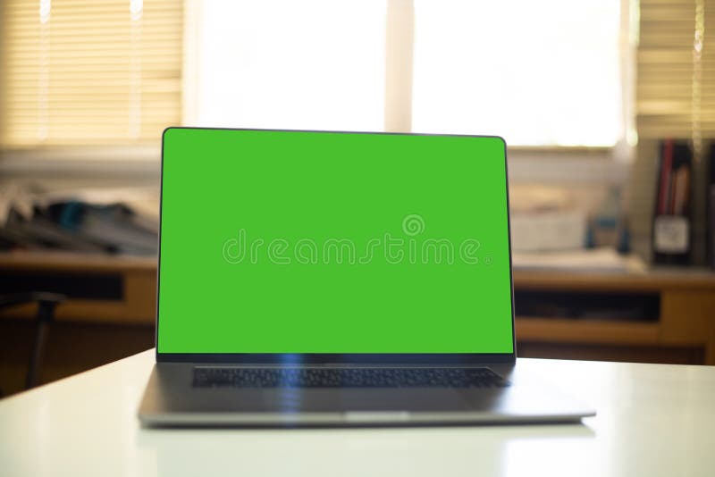 Laptop with Green Screen Tecnology Concept Stock Photo Image of