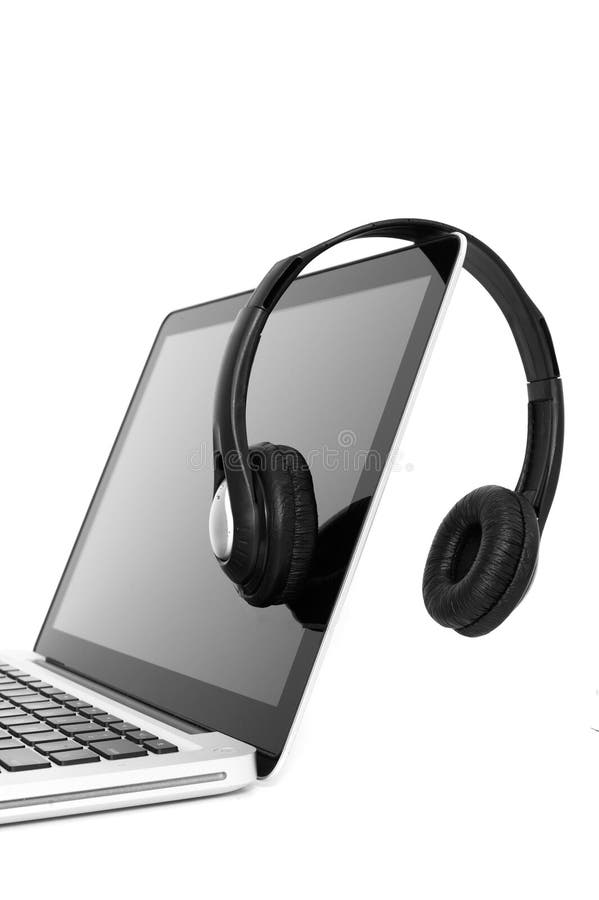 Laptop, Headphones and Smart Phone, Technical Equipment for Media Work