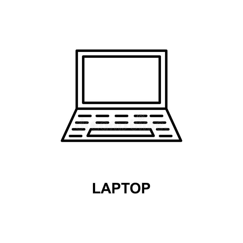Laptop icon. Element of simple web icon with name for mobile concept and web apps. Thin line laptop icon can be used for web and stock illustration